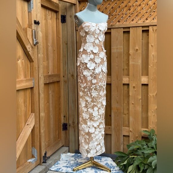 🆕 BRONX & BANCO 🧿 NWOT Jasmine Blanc Bridal Maxi Dress, Sz XS US 2 - Picture 5 of 15